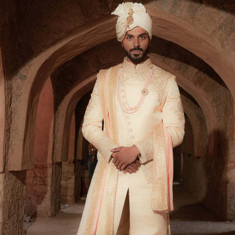 Ivory Zardozi Wedding Sherwani